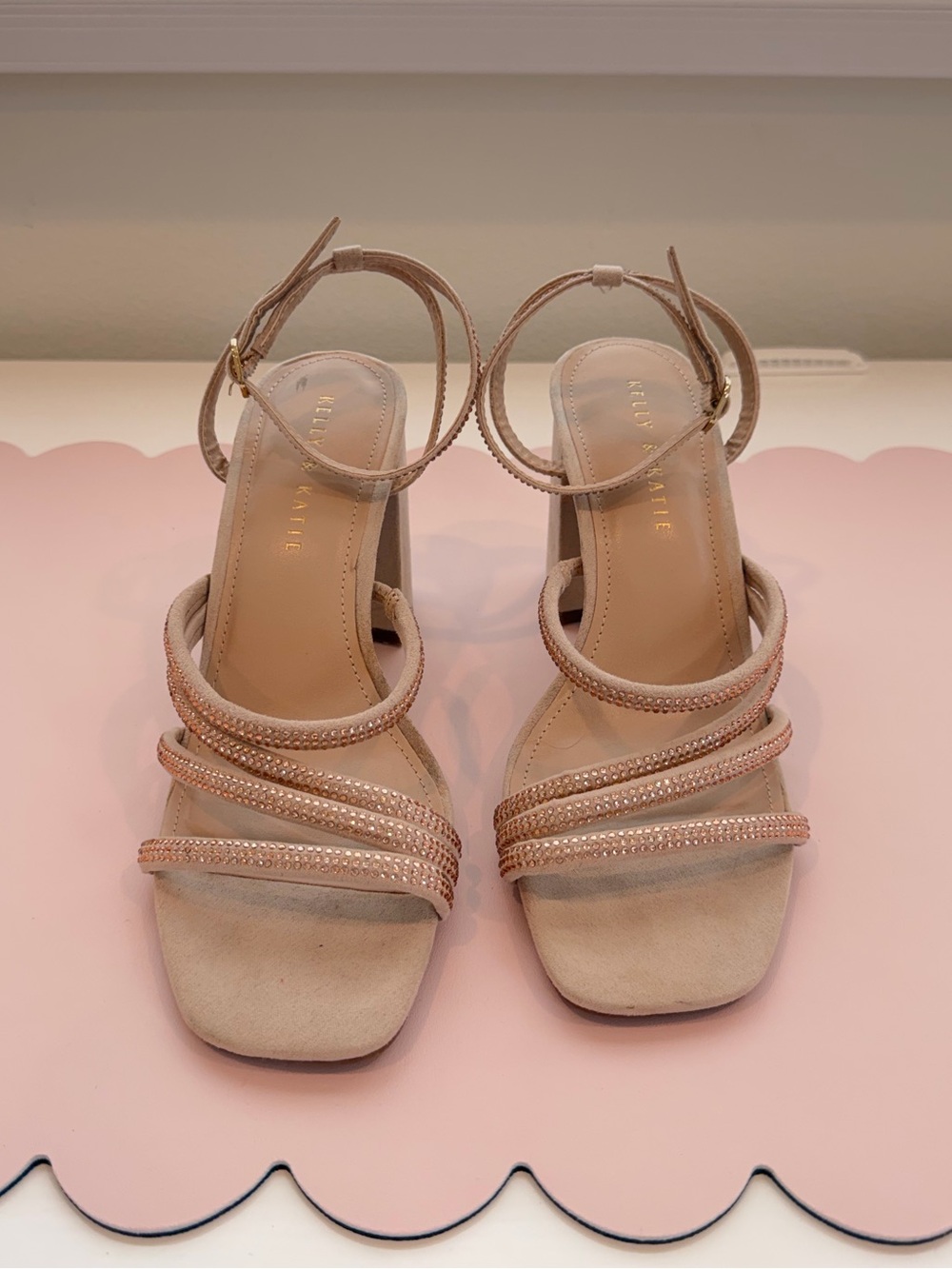 Kelly & Katie Rose Gold Strappy Block Heel Sandals